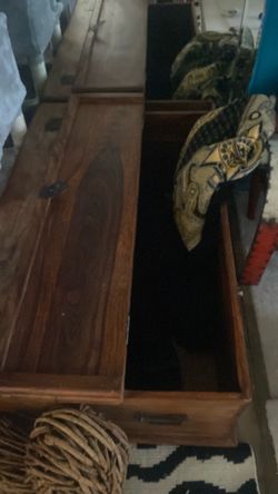 Wooden chest storage coffee table