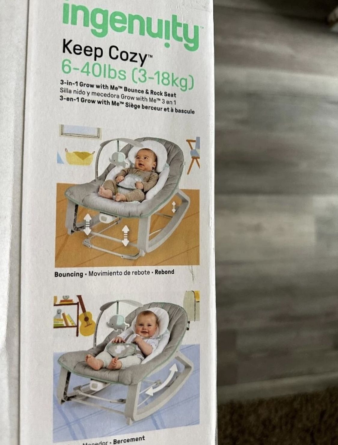 NEW Ingenuity Keep Cozy 3-in-1 Grow With Me Baby Rocker New, Open Box The Ingenuity Keep Cozy Baby Bouncer, Rocker & Toddler Seat has 3 modes for pare