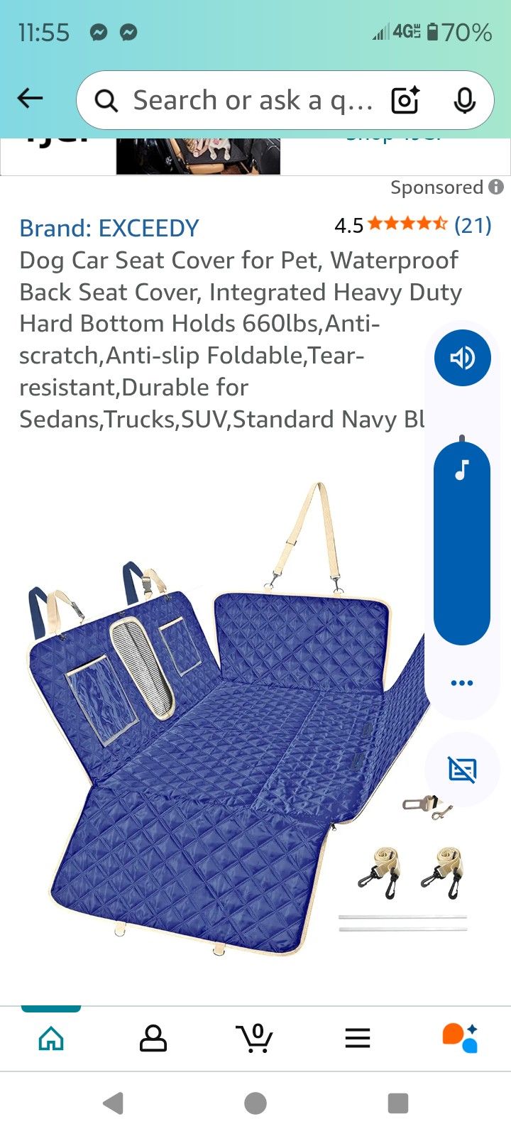 Hard Bottom Dog Seat Cover 