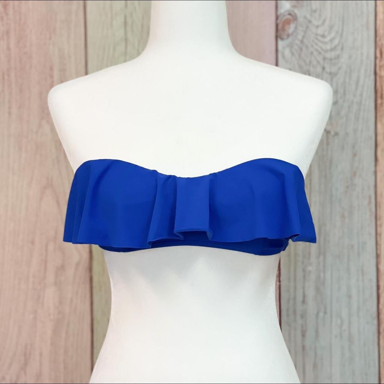Women’s No Boundaries Blue Ruffle Bikini Top Size Small