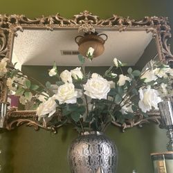Antique Mirror And Marble Table
