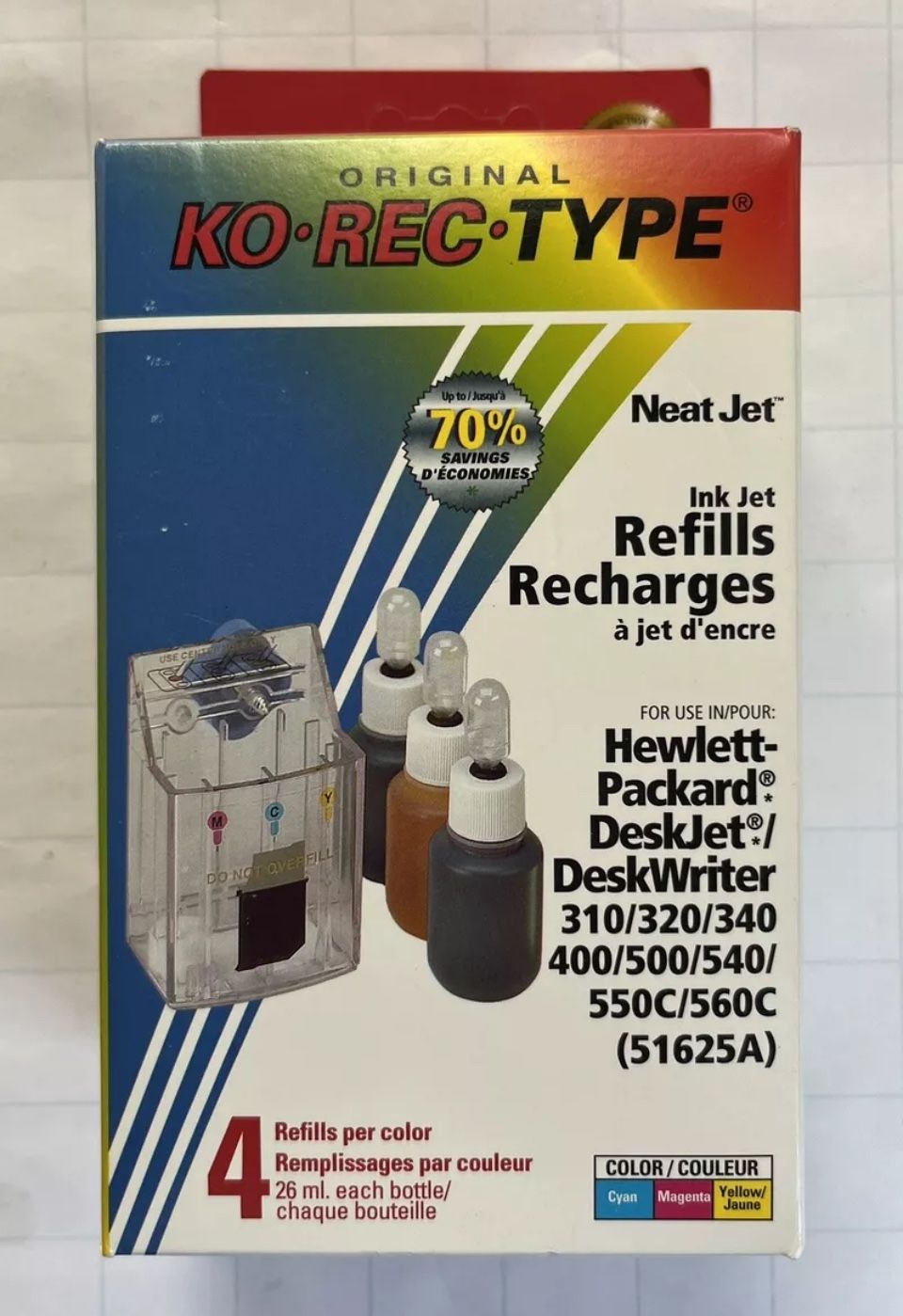 Ink Jet Refills Recharges Hewlett Packard 310 320 340 400 500 550C 560C 51625A