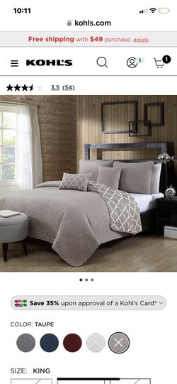 5 Pieces King Size Comforter Set (moving Out Sale)