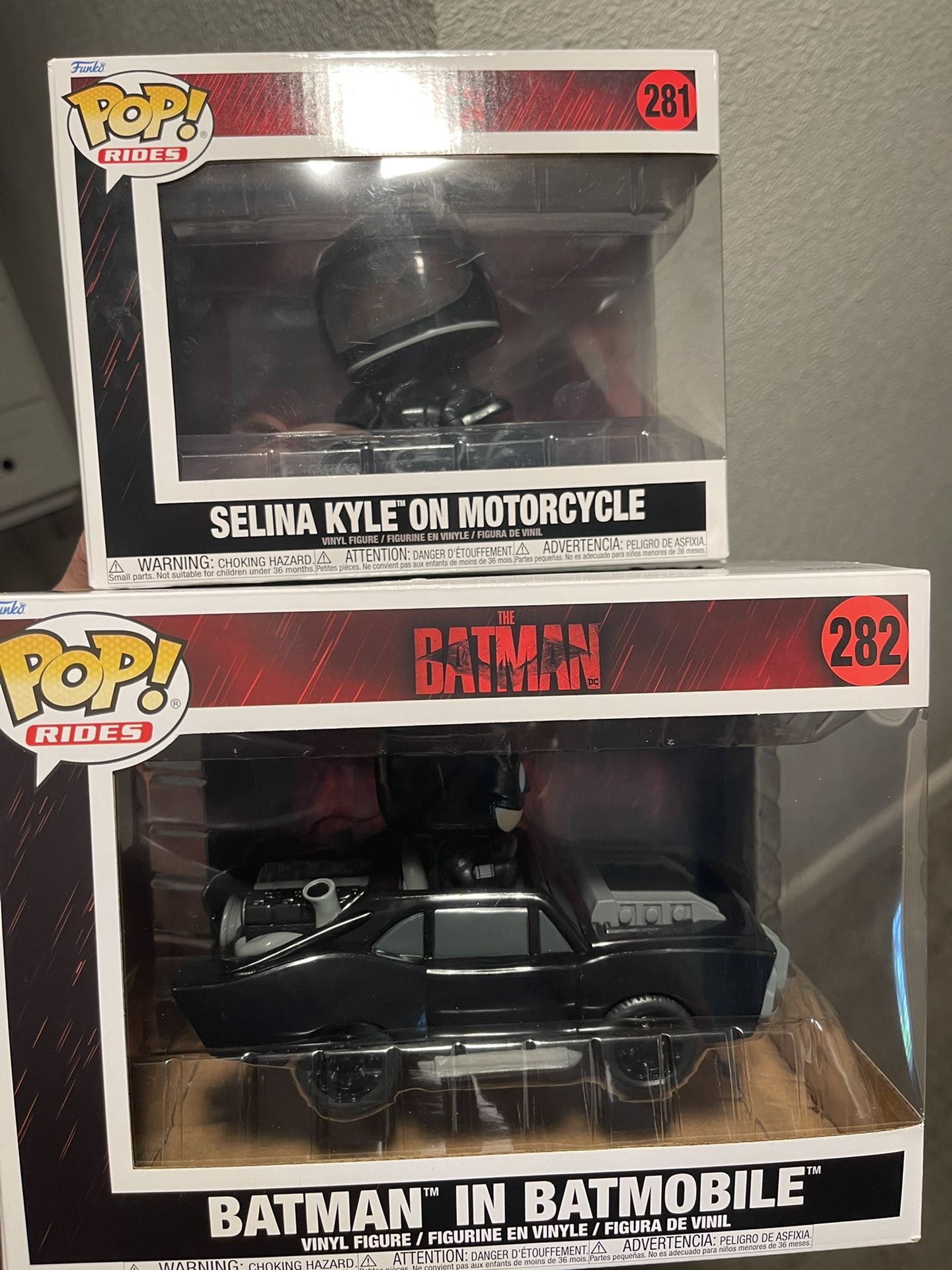 Batman In Batmobile And Selina I’m Motorcycle Funko New