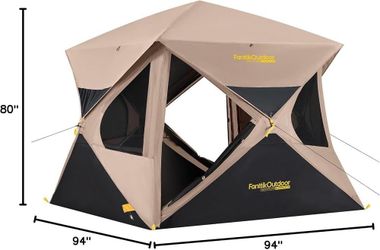 C221 $140  FanttikOutdoor Alpha C4 Ultra Camping Tent 4 Person Pop Up Instant Cabin Setup in 60 Seconds Portable Hub Tent with Rainfly & Windproof for