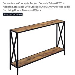 Barnwood/Black Console Table 