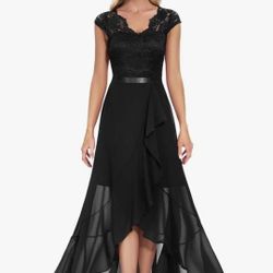 New XL Lace Ruffle Wedding Guest Cocktail Dress 