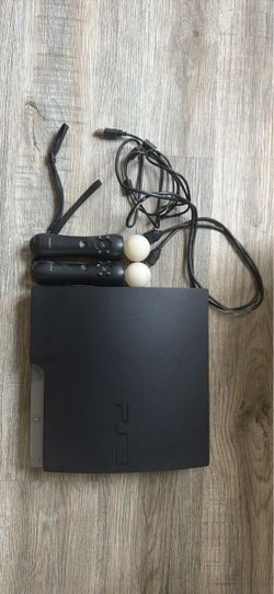 Sony PlayStation 3 PS3 Slim Bundle + 2 PlayStation Move Controllers