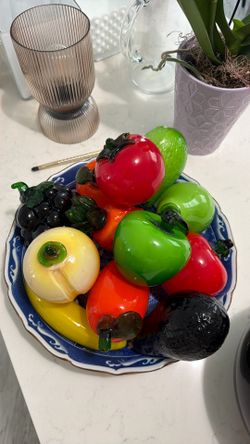 Frutas en vidrio vintage mura o