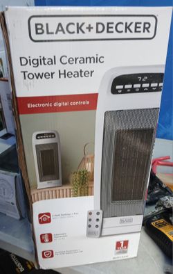 New BLACK & DECKER DIGITAL CERAMIC TOWER HEATER W/REMOTE