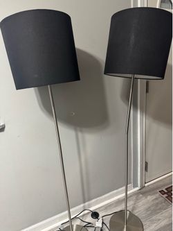 Pair of Modern Floor Lamps Black