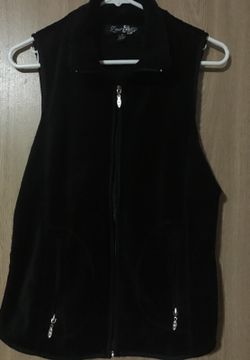 Fleece black vest with bling