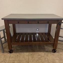 Abbott Concrete Buffet Table with Stools