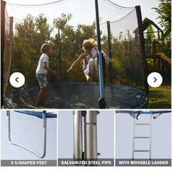 10ft And 12ft . Outdoor Trampolin Bounce Combo Whit Safety Net Laddet