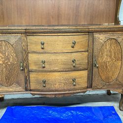 Antique Tiger Oak Buffet