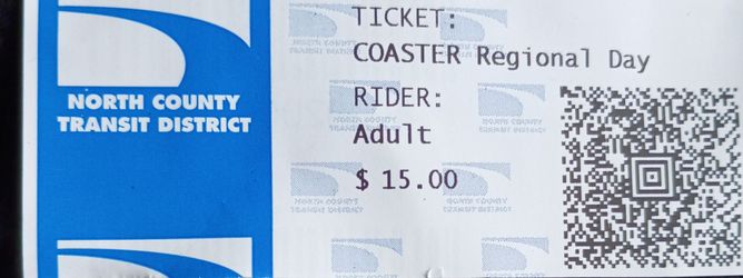 MTS NCTS COASTER DAY PASS REGIONAL ADULT SAVE 8.00