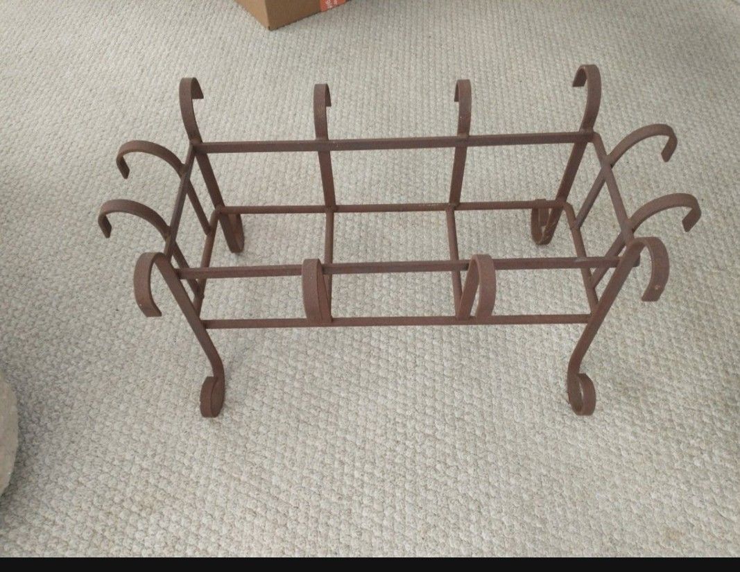 Antique Wrought Iron Fireplace Log Grate