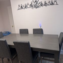 Dining table with 6 chairs