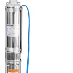 4" Deep Well Pump Submersible Well Pump with 10FT Cable,1/2HP,115V/60Hz,28GPM,179FT Head,Stainless Steel Submersible Borehole Well Water Pump=A8-327