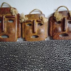1960's Vintage Mid Century Italian Clay Masks