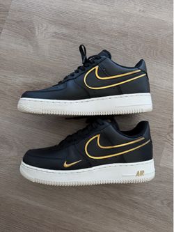Nike Air Force 1 ’07 LV8 Metallic Swoosh Pack Black/Gold — Size 9.0
