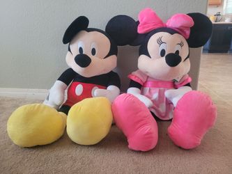 Mickey & Minnie  -  3 foot stuffed animals