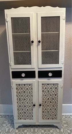 Vintage White Farmhouse Cabinet
