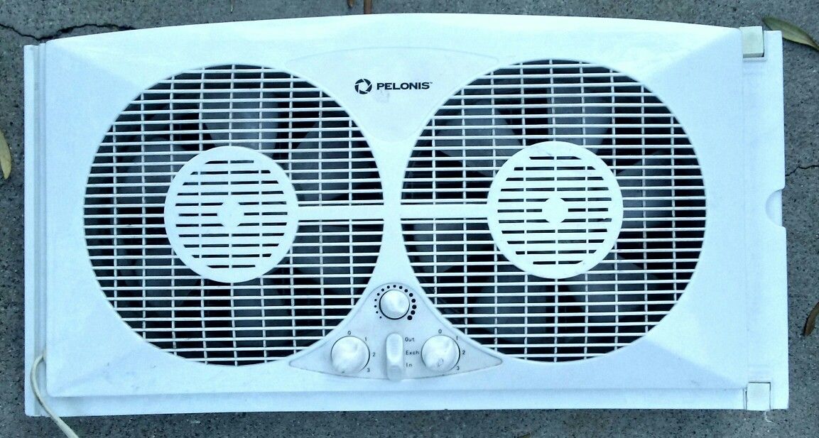 Pelonis FW23-A1 3 Speed 9 Inch Twin Window Fan (White)