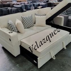 ✅️✅️Convertible Sectional✅️
(Reversible Storage Chaise W/ Cup Holder & Sofa W/ USB & USB-C Port)