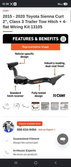 Toyota senna tow hitch and wiring harness