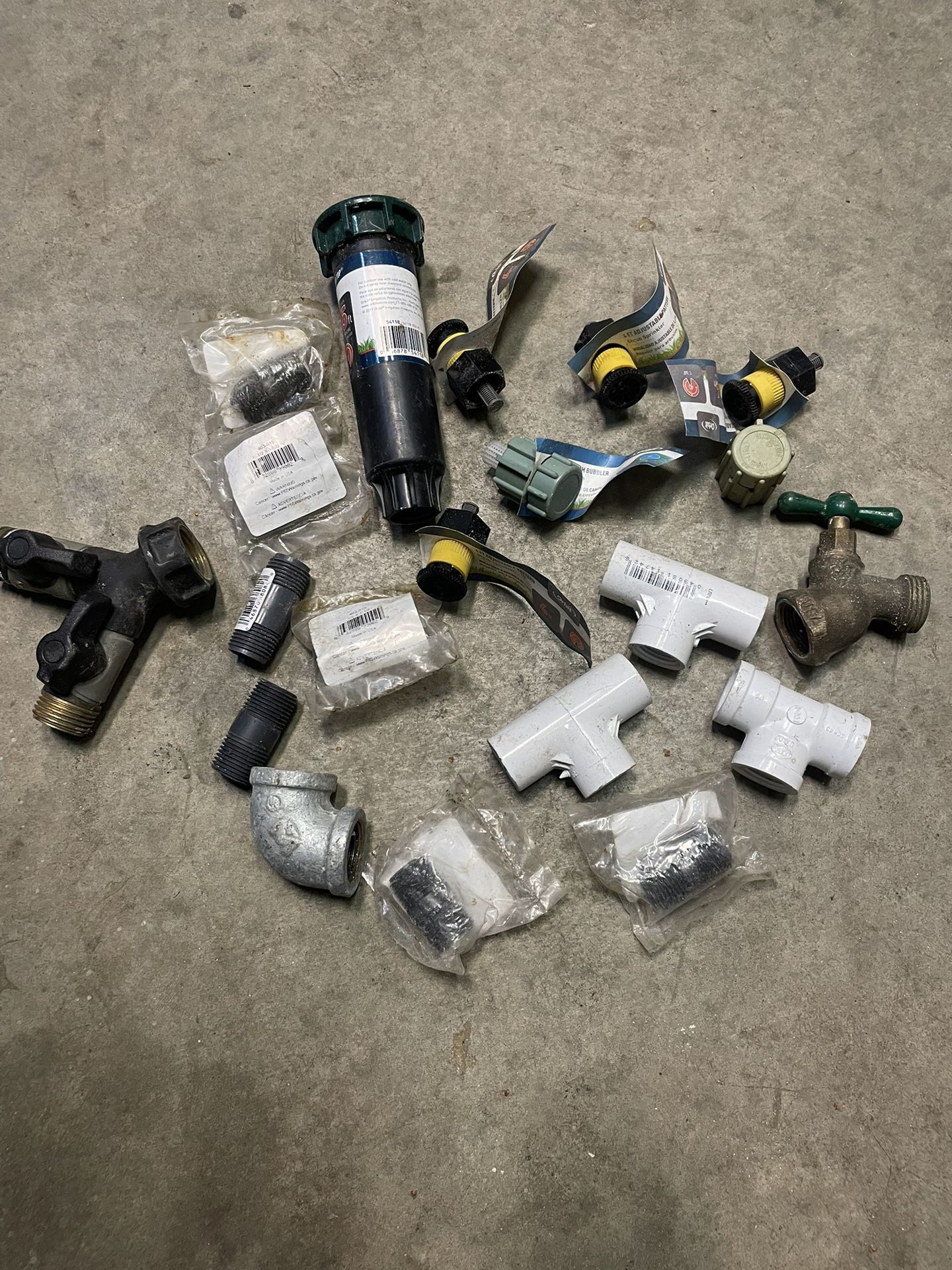 miscellaneous sprinkler and pvc fittings