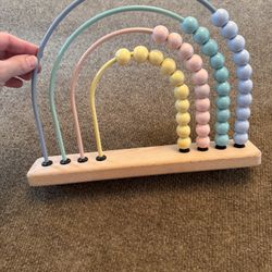 Montessori Wooden Rainbow Abacus Toy for Toddlers Counting Learning Like New Montessori Rainbow Abacus Toddler Learning Toy