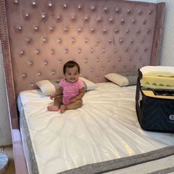 New 6ft Tall Luxury Bed Frames MATTRESS NIT INCLUDED Same Day Delivery 🚚 DEFERENTS COLORS AVAILABLE 