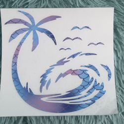 Palm Tree Beach Decal