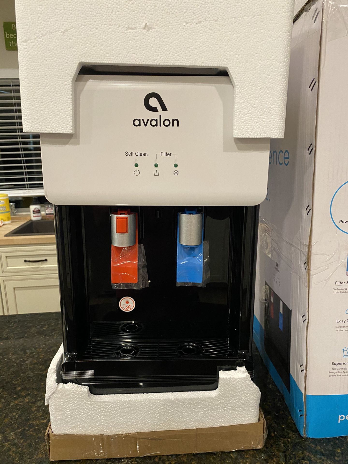 Avalon A8CTBOTTLELESSWHT Countertop Self Cleaning Touchless Bottleless Cooler Dispen...