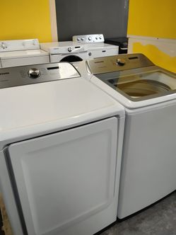 Set de lavadora y secadora blancas SAMSUNG