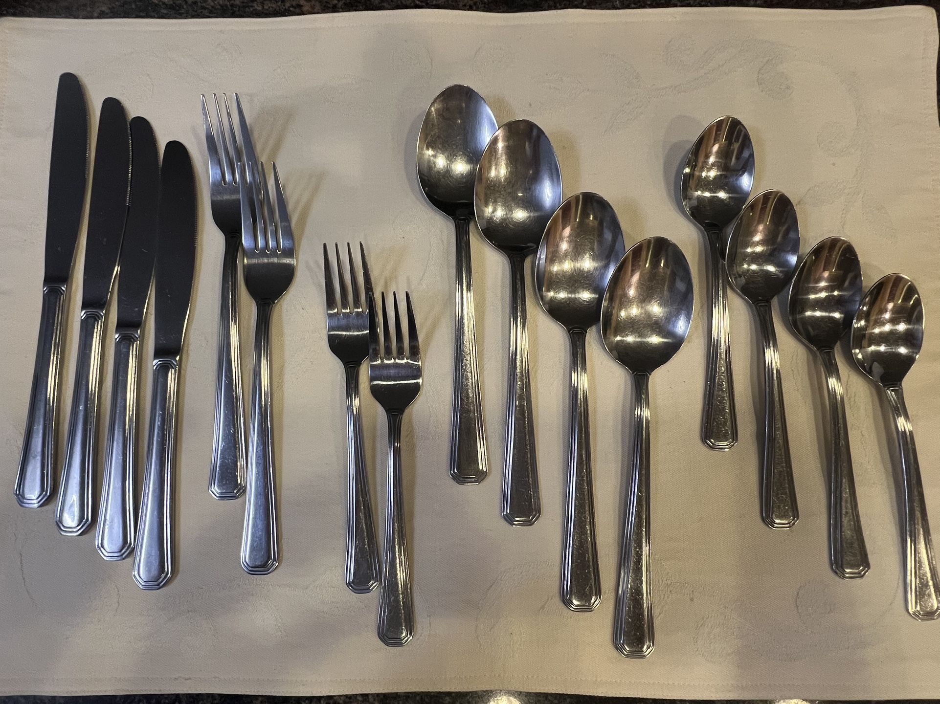 Stainless Silverware Set For 4
