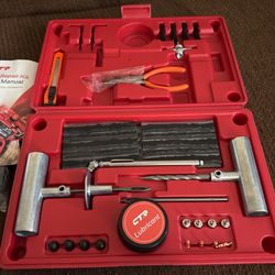 CTR Heavy Duty Tire Plug Kit, All-in-One Universal Tire Repair Kit with Sockets, Professional Tubeless Tire Tools for Cars, Trucks,