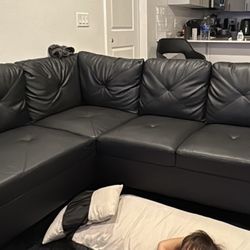 Sofá L Color Negro 