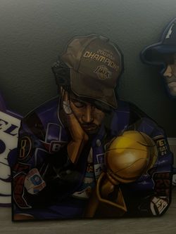 Handpainted Kobe Bryant wall art