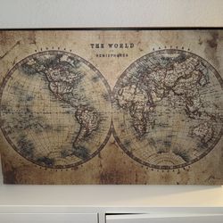 World Map Print “The World in Hemispheres”