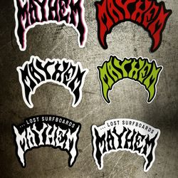 Mayhem STICKERS LOST SURFBOARDS decals 6 RVCA Channel Islands Rip Curl Billabong Firewire Hobie SHARPEYE Album