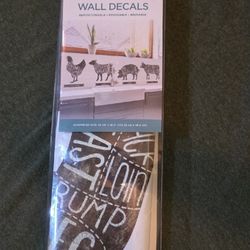 Wall Decals Repositionable Farm Animal Kitchen Accent - Black