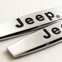 BRAND NEW UNIVERSAL 2PCS JEEP 3D METAL EMBLEM BADGE STICKER