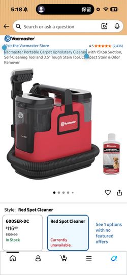Vacmaster Portable Carpet Upholstery Cleaner