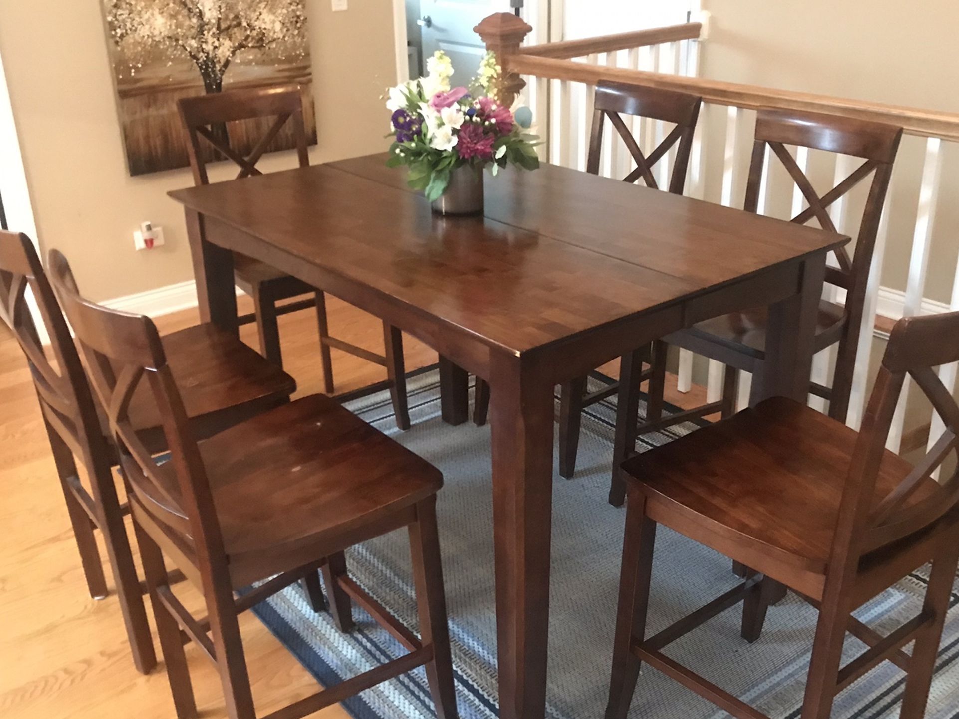 Brown Dining Room Table With 6 Chairs