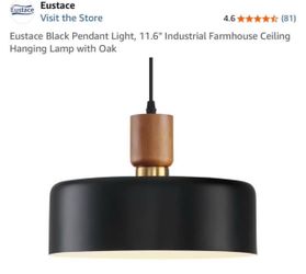 Eustace Black Industrial Pendant Ceiling Light