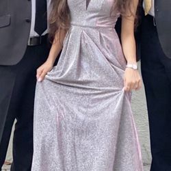 Crystal Doll Size 3 Spaghetti V-Neck Prom Dress With Pockets