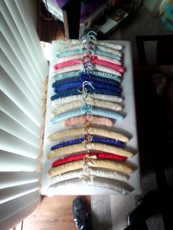 Satin hangers lot of 21 & 2 crochet yarn