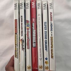 Nintendo Wii Super Mario Game Lot x7 w/ Manuals – Brawl Galaxy Sluggers Zelda